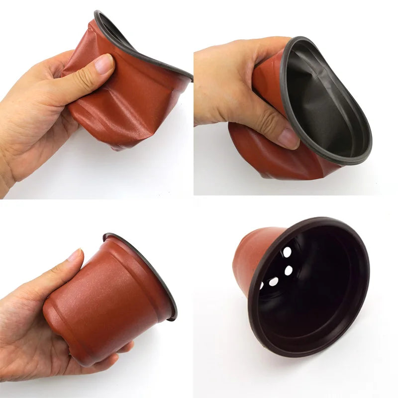 Plastic Nursery Pots with Drainage, 9, 10 or 12 cm, 20 or 50 Pack