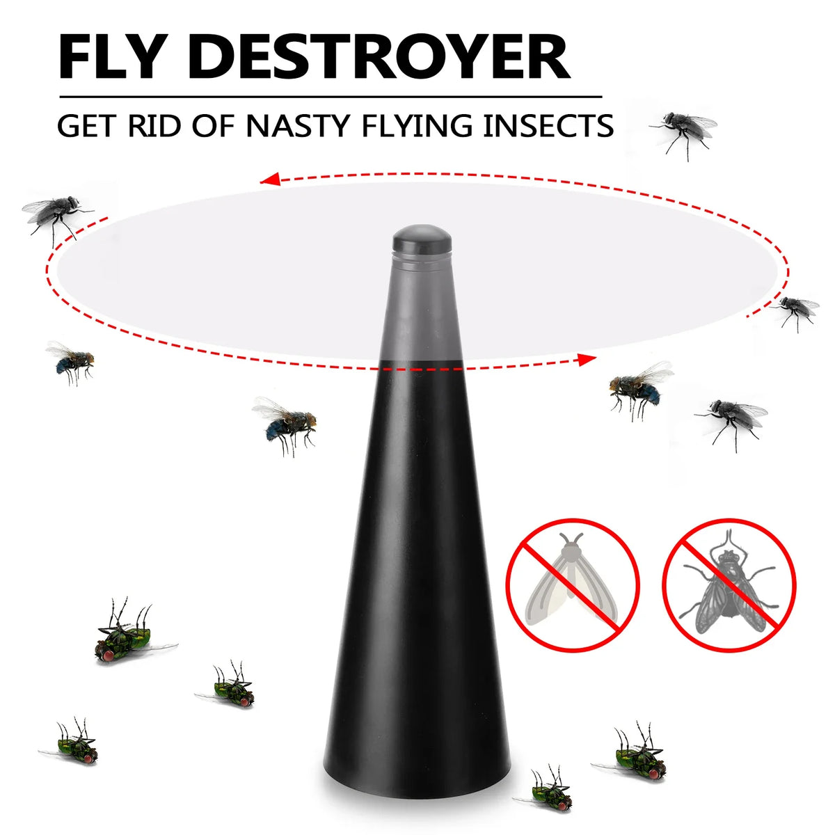 Automatic Pest Control Fan Portable Automatic Fly Catcher Chemical-free Keep Flies Away Battery Powered For Outdoor & Indoor