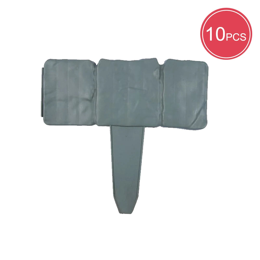10pcs Imitation Stone Garden Fence Plant Support Stakes Outdoor Edging Decorative Border for DIY Lawn Yard Landscape