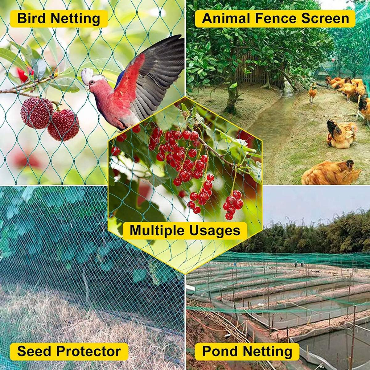 Nylon Garden and Deer Fence Netting, 2–5 cm Mesh