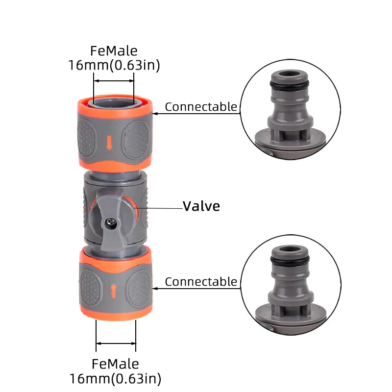 1-Pcs 1/2" 3/4" 1" Garden Hose Quick Connect Adapters -EU BPS Threaded Fittings for Faucets, Spray Guns & Watering Systems