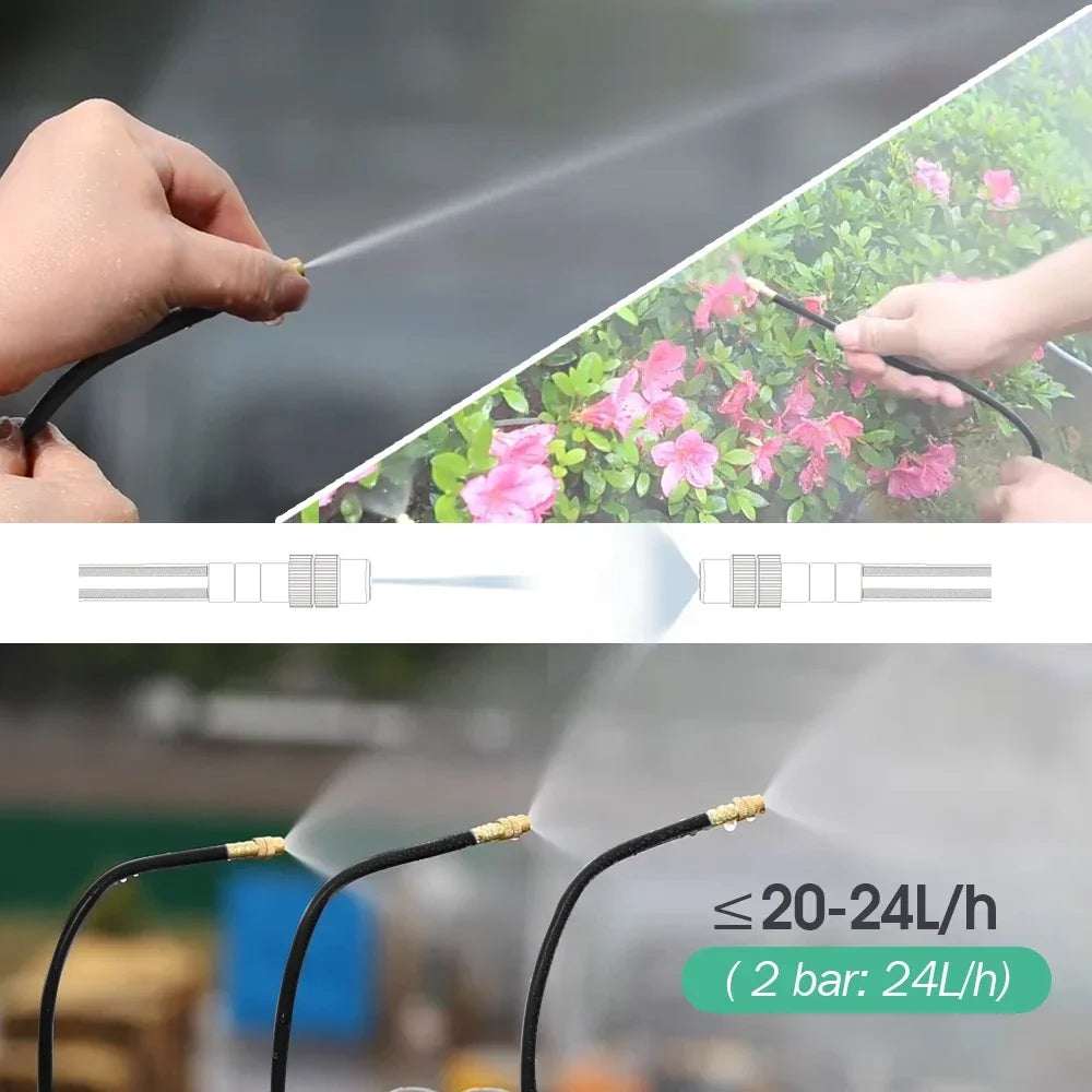 8mm pipe universal watering nozzle - automatic flower watering device with adjustable spray head for watering, irrigation-30M