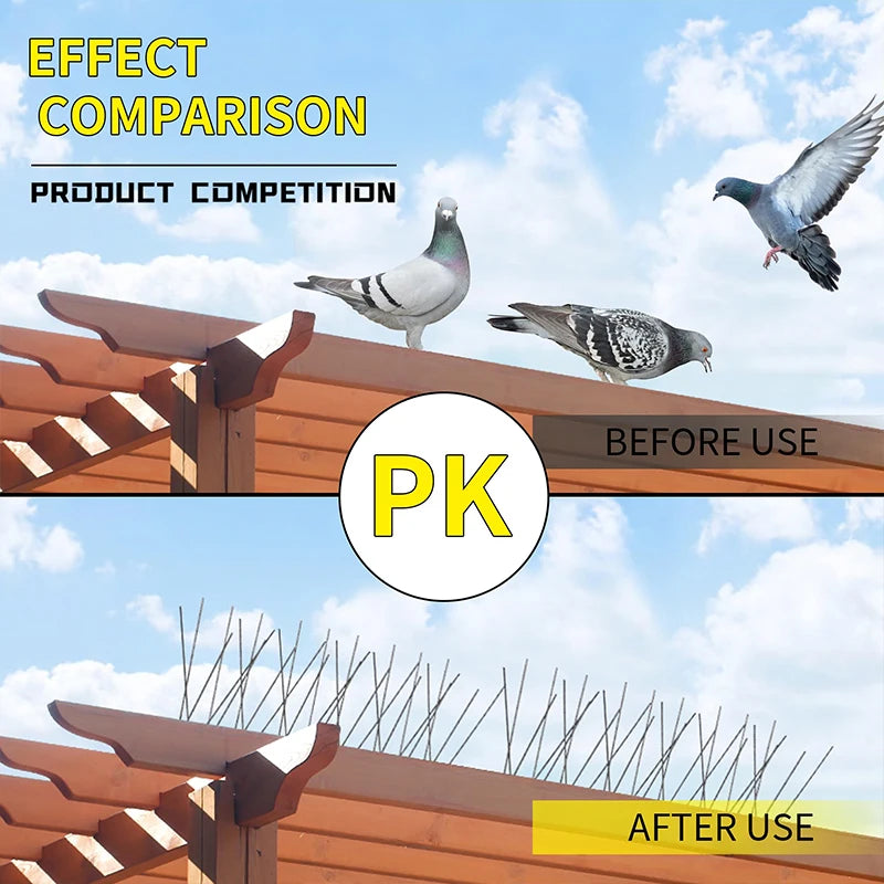 Bird Spikes Repellent Supplies Against Pigeons Crows Repeller Outdoor Defense Scare Birds Garden Scarecaper Outside Anti Gadgets