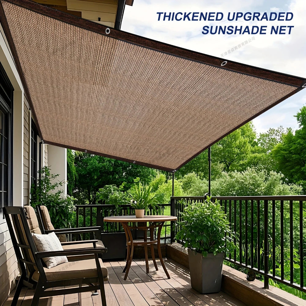 HDPE Shade Cloth with Grommets, About 90% Shade, Brown