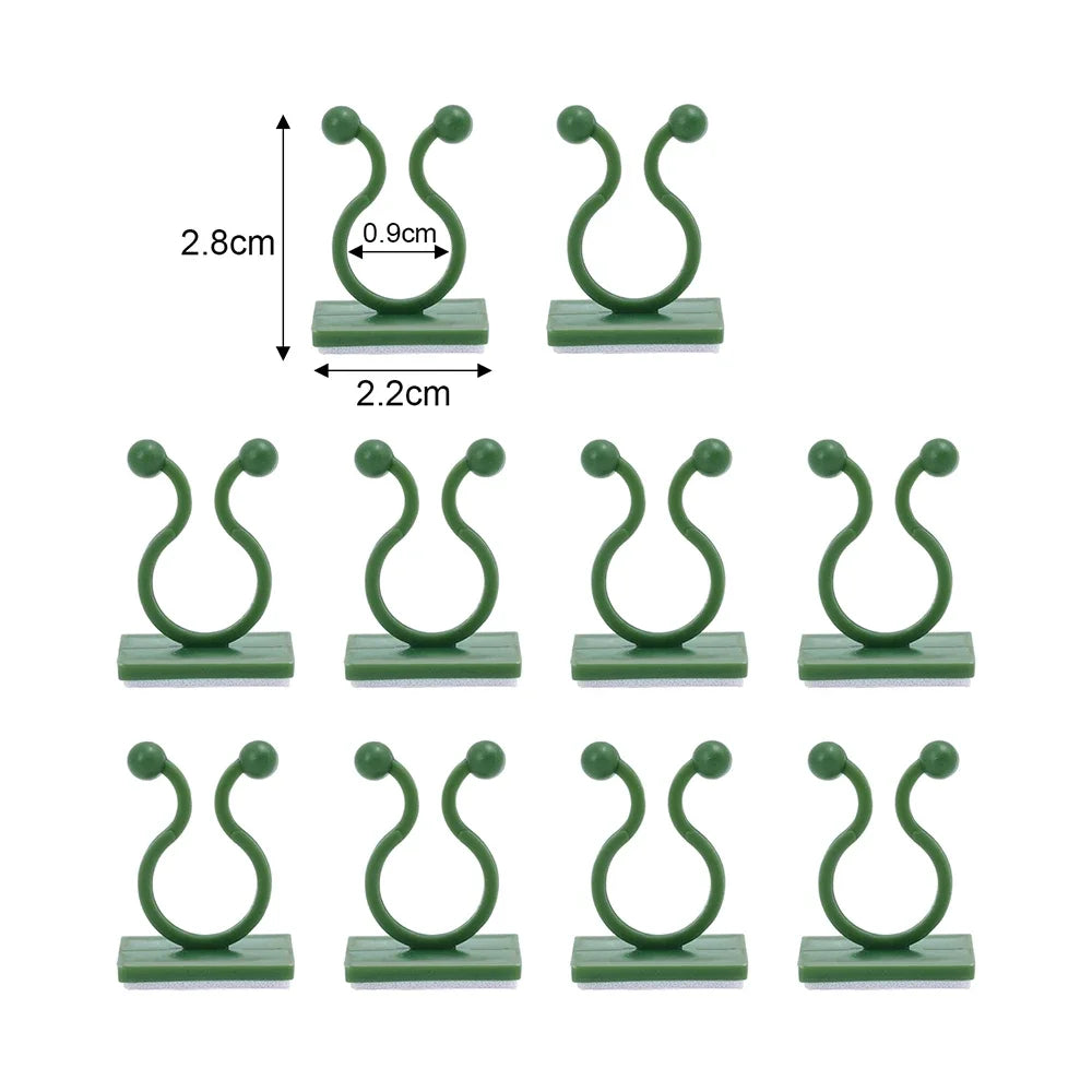 Self-Adhesive Plant Climbing Clips, Small/Medium/Large, 20–200 Pack