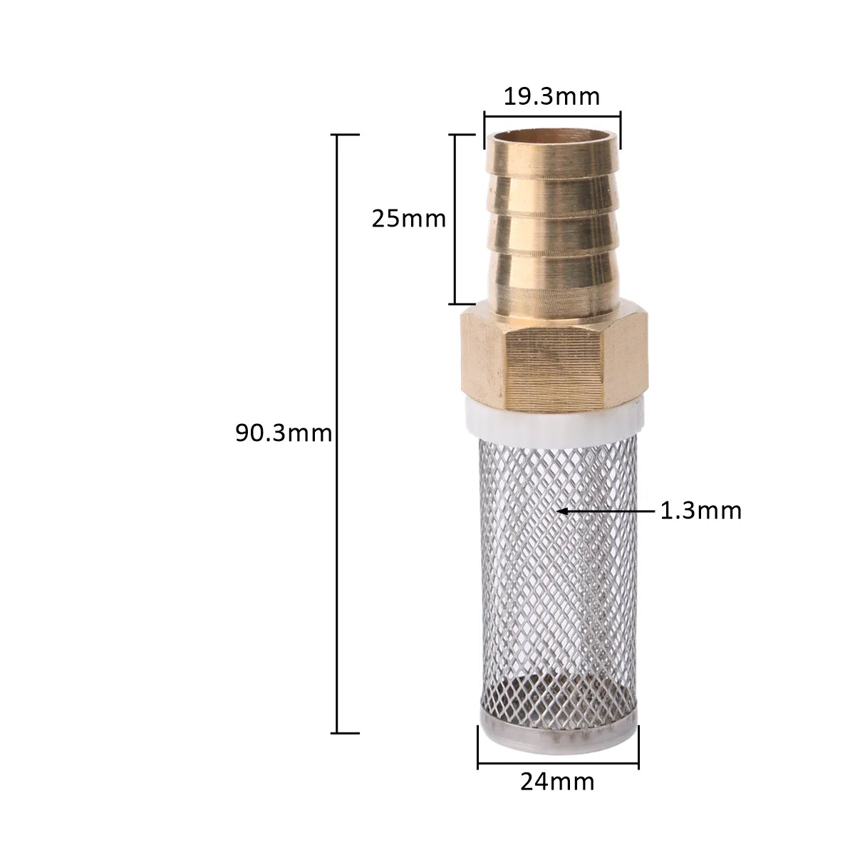 6-19mm Lengthened Stainless Steel Mesh Filter Garden Irrigation Pump Protection Hose Filter Water Cleaning Mesh Brass Filter