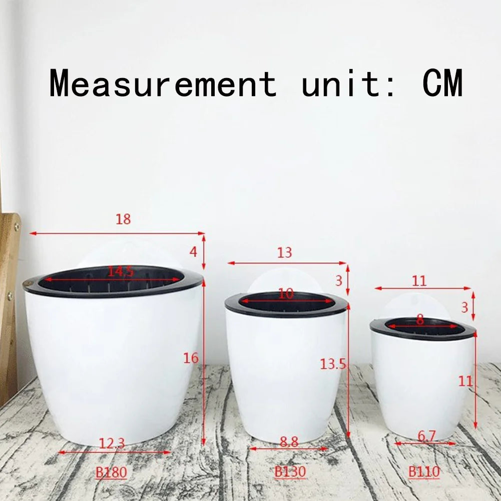 Wall-Mounted Flower Pot Automatic Water-Absorbing Plastic Soil Or Hydroponics System Pot For Wall Balcony Flower Pot Holder