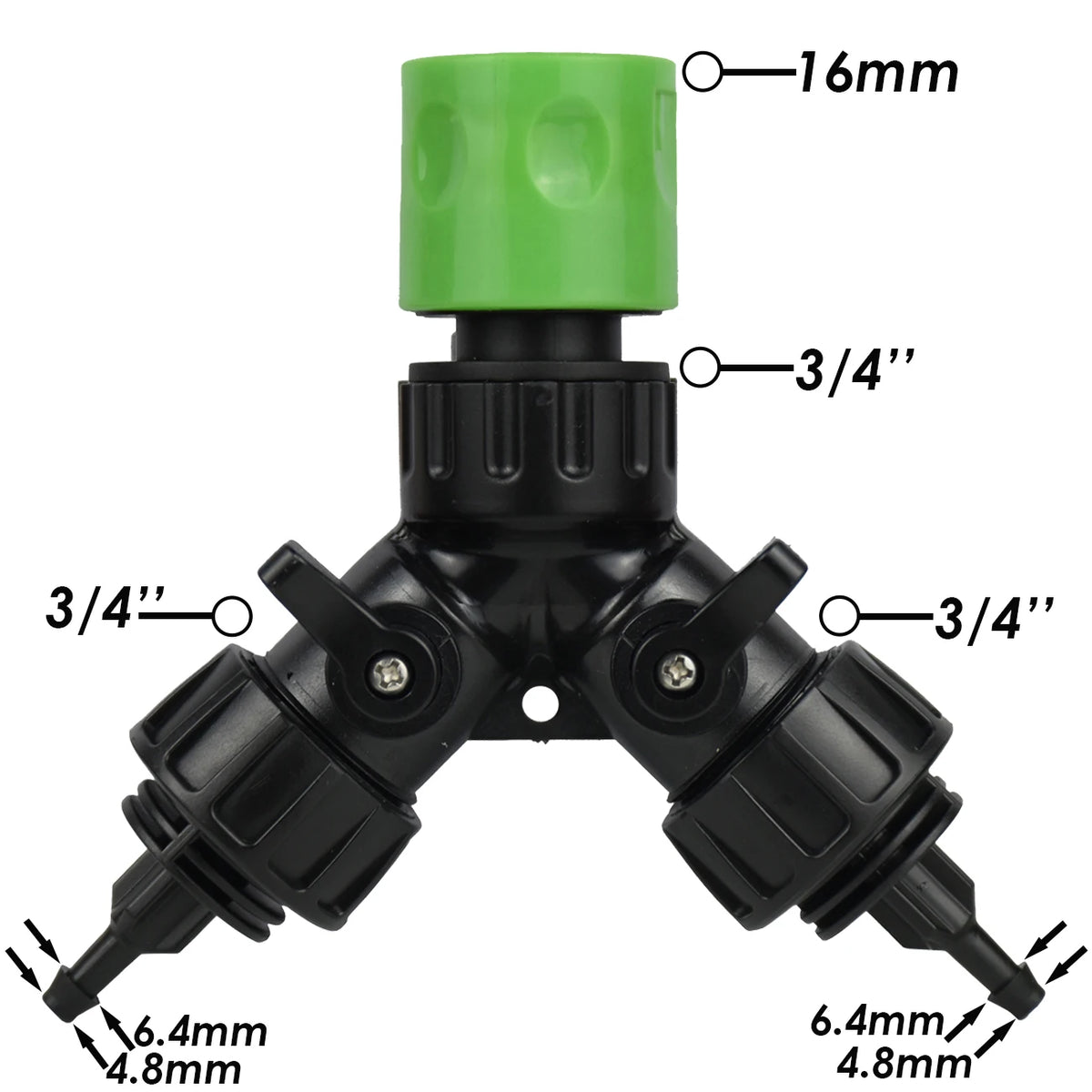 1pcs Drip Irrigation Tap Adapter 2-Way 4-Way Splitter for Garden 1/4'' Hose Automatic Watering System Kit Bonsai Pot Plant