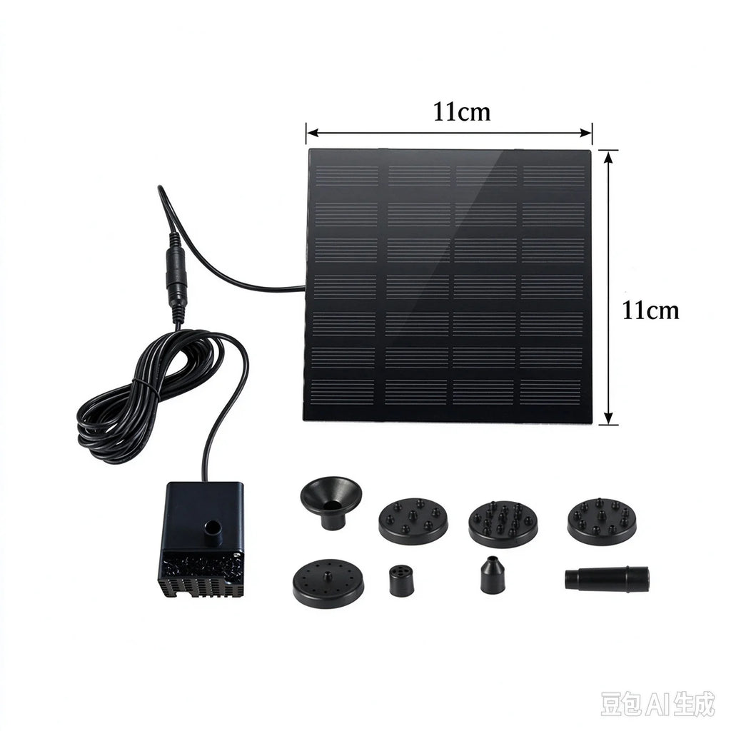 1.5 W Solar Fountain Pump Kit with Separate Panel