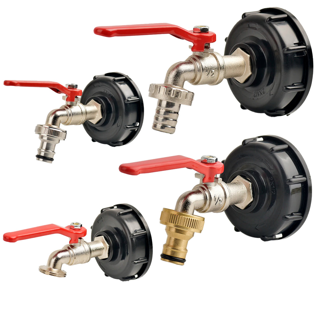 IBC Outlet Tap with 3/4 Inch Connector - Suitable for Most IBC Containers - EU Standard Outdoor Faucet for Water Tanks