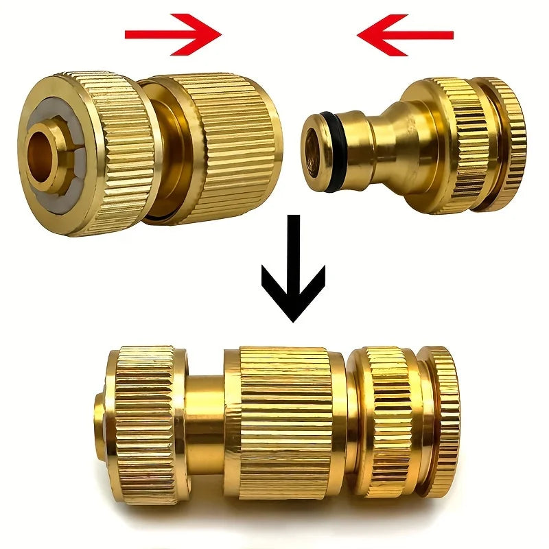 2/4/6pcs EU Standard Aluminum Hose Connector Set - 1/2'' & 3/4'' Tap Fitting + 1/2''(13-16mm) Quick Connect for Garden Pipes