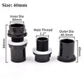 1Pc 20~50mm Black PVC Pipe Connector Aquarium Fish Tank Drain Inlet Outlet Joint Garden Irrigation Water Supply Pipe Fittings