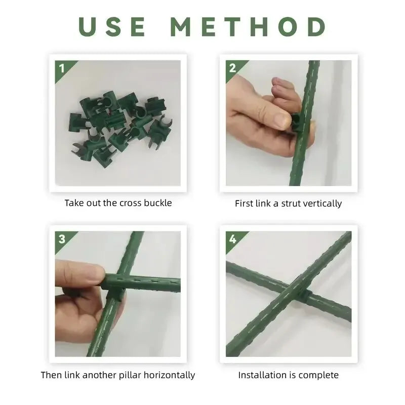 50/100pcs Plant Support Trellis Connector Fixed Cross Clip Stake Clips For Plant Grafting Garden Frame Rod Connector 11mm/16mm
