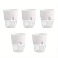 10/5Pcs Self Watering Plastic Flower Pot Double Layer Hydroponics Plants Bonsai Pot Vases Succulent Potted Home Office Decor