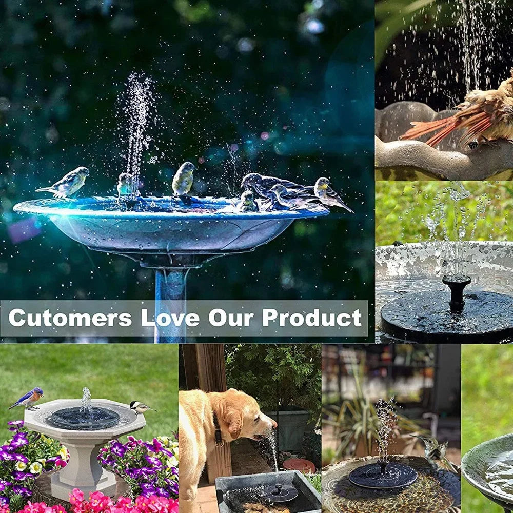 Solar Water Fountain Pool Pond Waterfall Fountain Garden Supplies Decoration Outdoor New Mini Solar Powered Fountain Bird Baths
