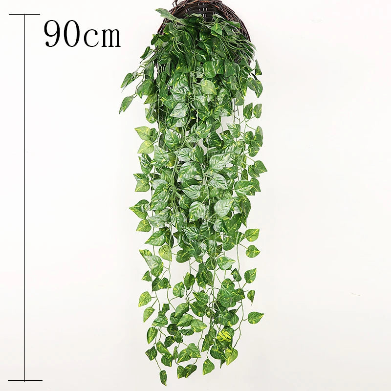 Hand Made Wicker Rattan Flower Planter Wall Hanging Wicker Rattan Basket Garden Vine Pot Plants Holder Garden Pots Wall Planter