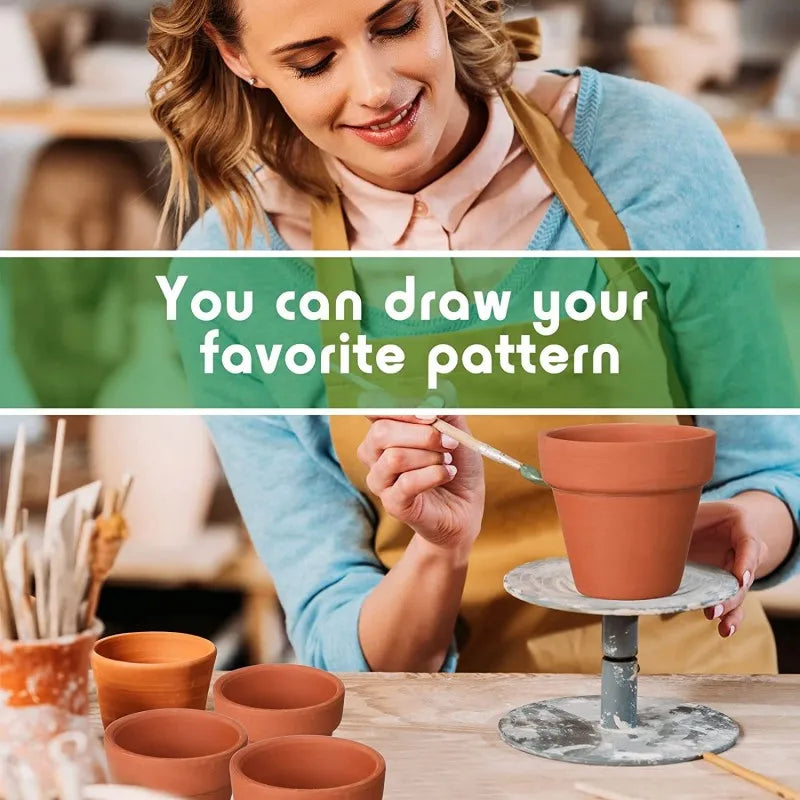 Mini Terracotta Pots with Drainage Hole, 1.3 in, 50 Pack