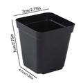 Square Plastic Seedling Pots with Drainage Holes, 50 Pack