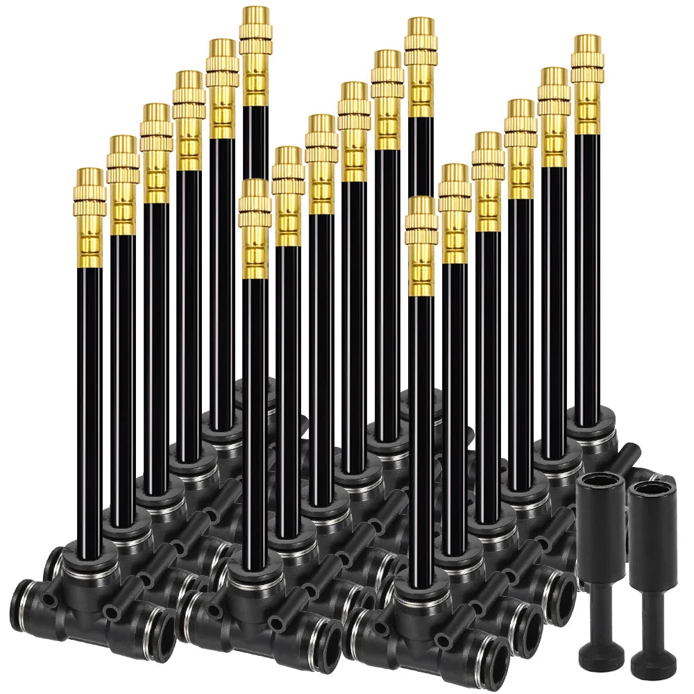 Bendable Brass Misting Nozzles with Tee for 6–12 mm PE Tube