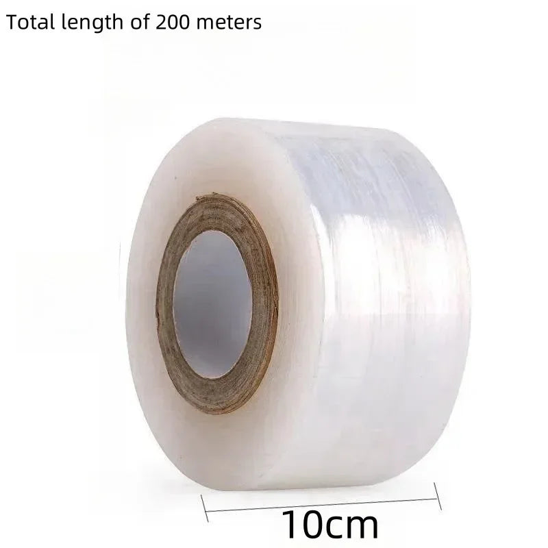 Clear Stretch Grafting Tape, 200 m Roll, 3–10 cm Wide