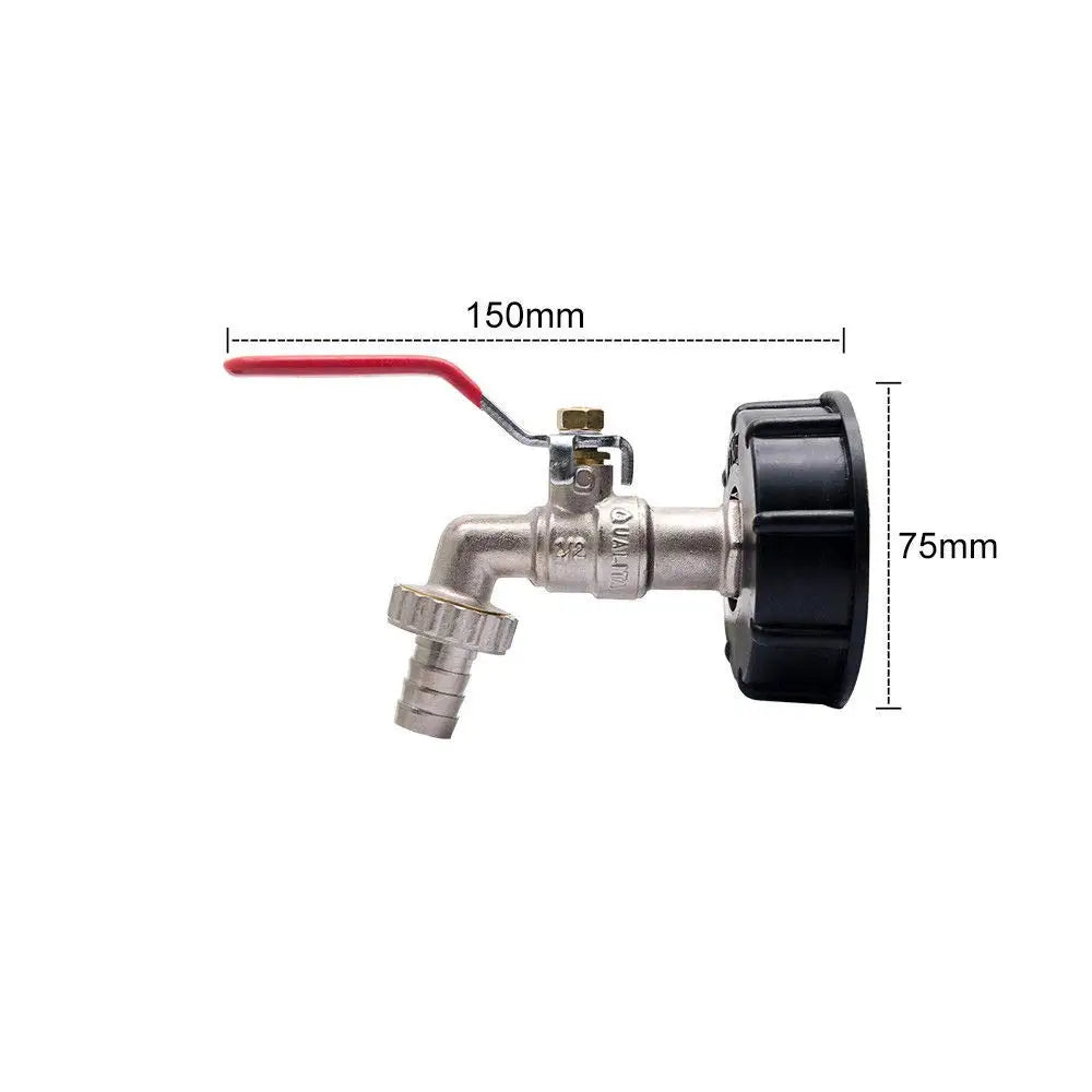 S60x6 Coarse Thread IBC Tank Tap Connecter X 1/2'' 3/4'' Water Coupling Adapter 1000L Garden Home Replacement Valve Fitting