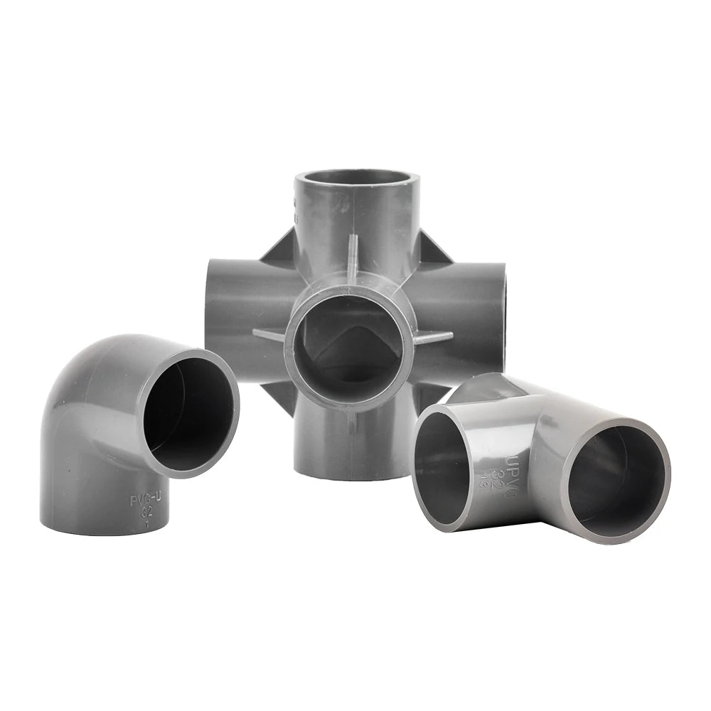 Inside Diameter 20/25/32mm 3-Way/4-Way/5-Way Three-Dimensional Pvc Connector Water Supply Pipe Fittings Equal Connectors