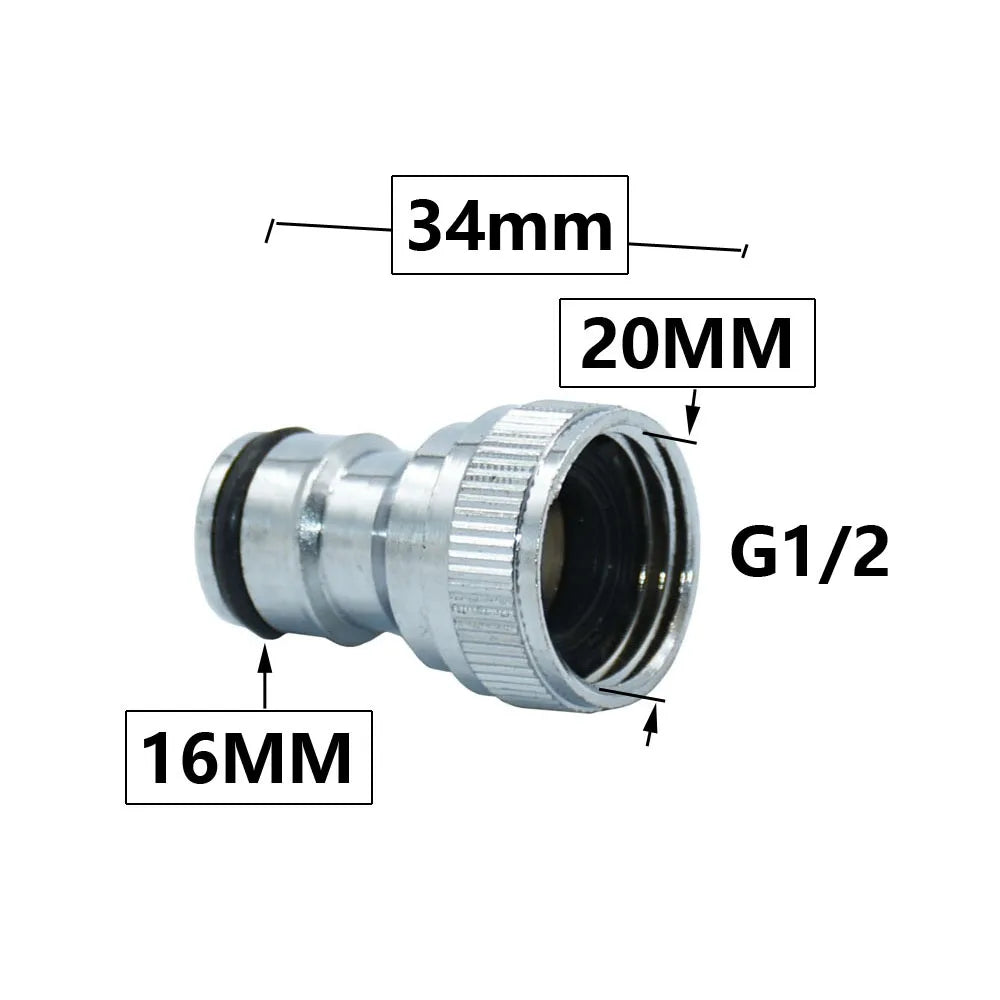 Brass 16mm Nipple Quick Connector 1/2'' 3/4'' 1'' Thread Hose Quick Connector Car Wash Garden Irrigation Water Gun Fitting