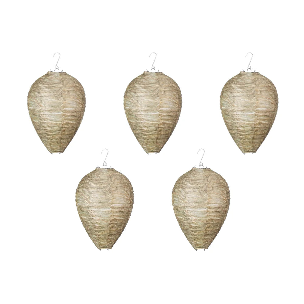 1-5Pcs Wasp Nest Decoy Hornets Deterrents Non-Toxic Fake Nest Bee Decoy Beehive Lanterns Hanging Patio Garden Repellent Trap