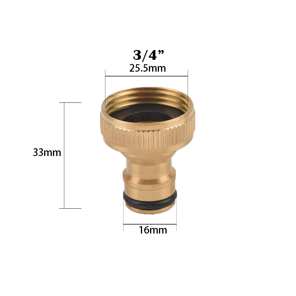 1/2 3/4"  Thread Quick Connector Brass Garden Watering Adapter Drip Irrigation Copper Hose Quick Connector Fittings 1 Pcs