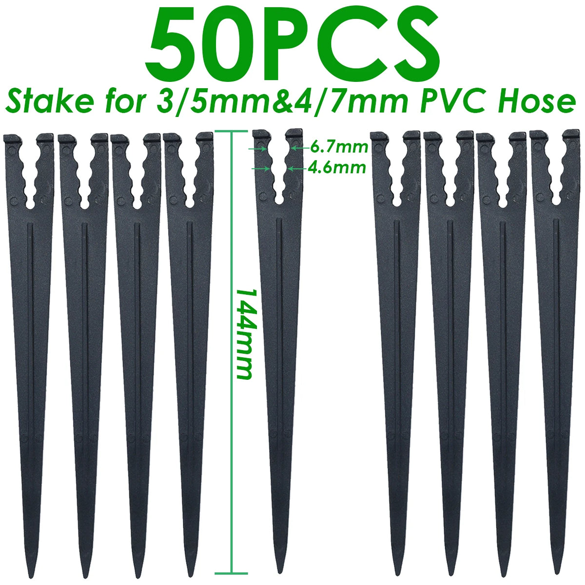 50pcs 1/8'' Barbed 3-Way Tee Connector for 3/5mm Micro Drip Irrigation Tubing Hose Couplings Watering Pipe Garden Tools