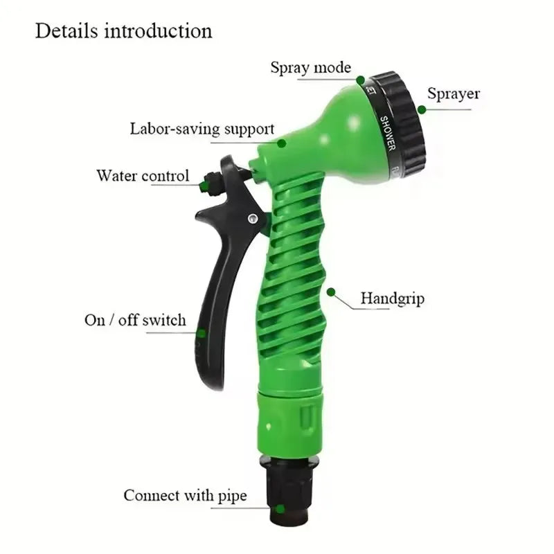 Expandable Magic Hose, High-Pressure Car Wash, 7 Water Spraying Functions, Water Gun, Home Garden Watering Hose Garden Hose