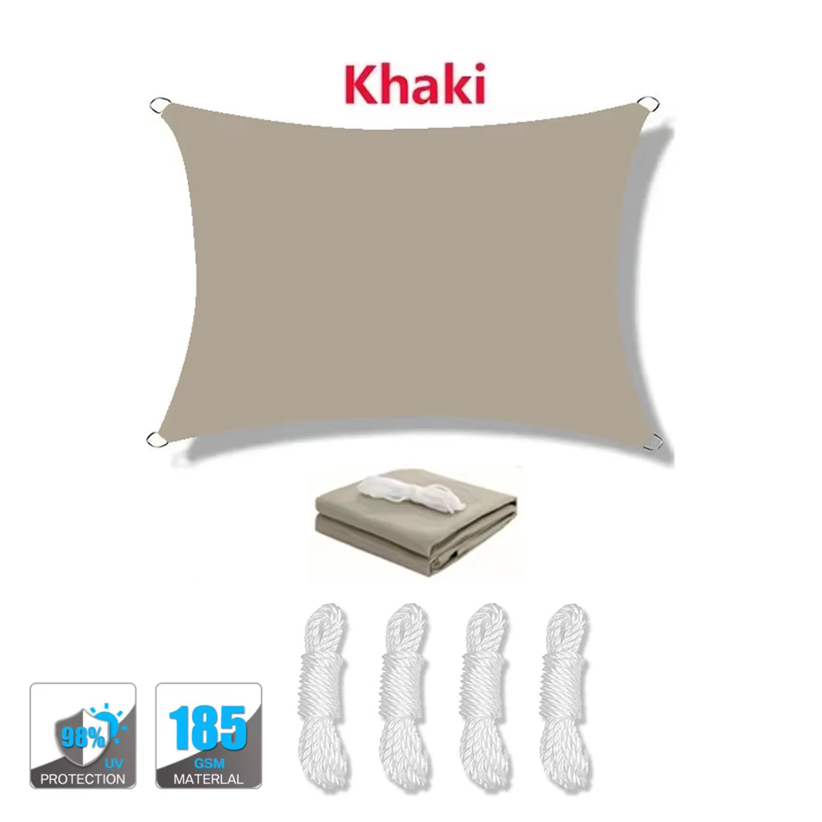 Shade Sail Canopy for Patio and Garden, Multiple Sizes and Colors