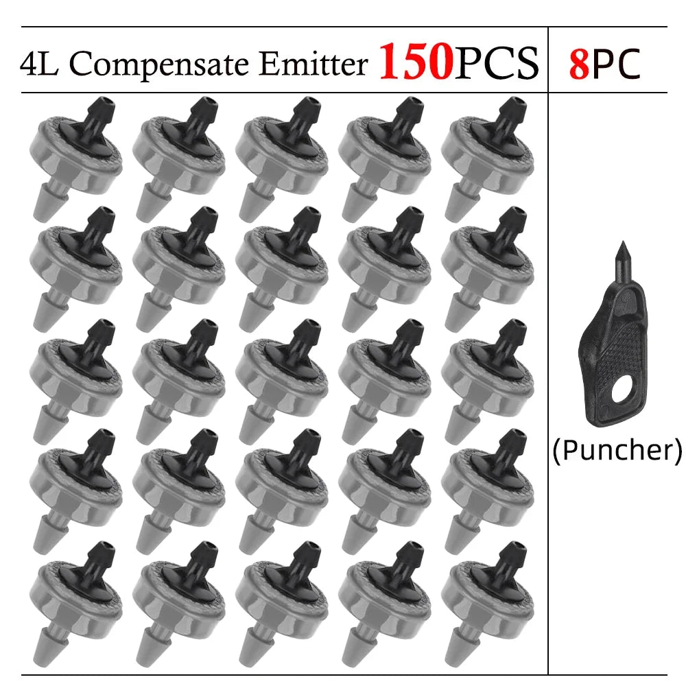 Pressure-Compensating Drip Emitters, 2, 4 or 8 L/h, 20–200 Pack