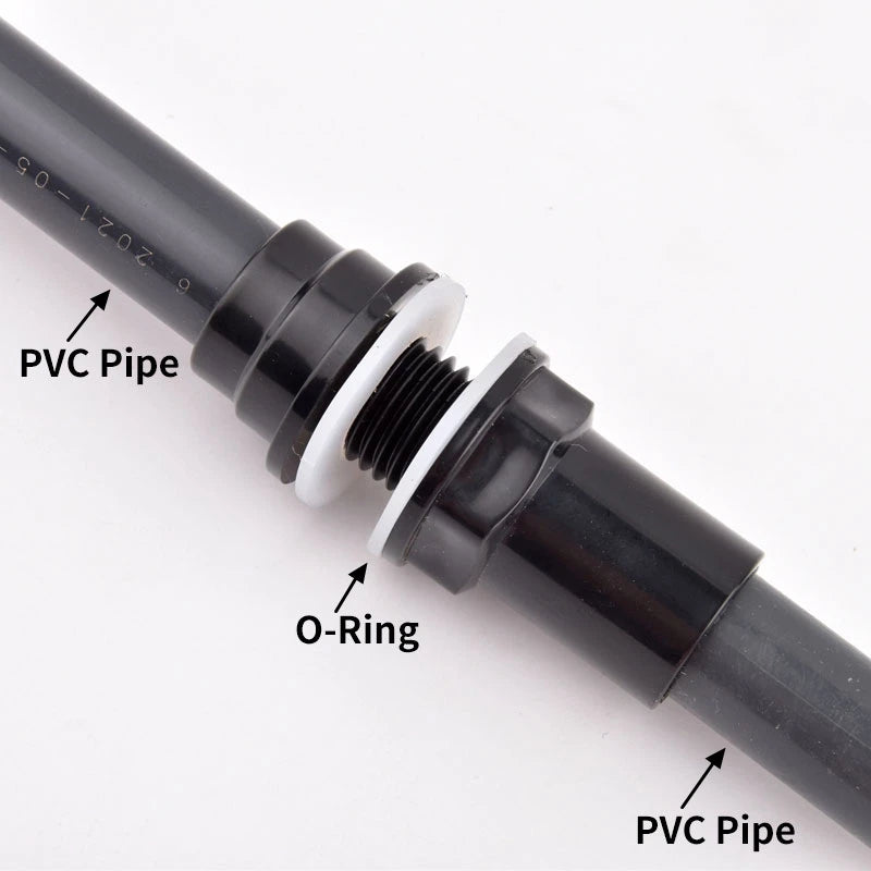 1Pc 20~50mm Black PVC Pipe Connector Aquarium Fish Tank Drain Inlet Outlet Joint Garden Irrigation Water Supply Pipe Fittings