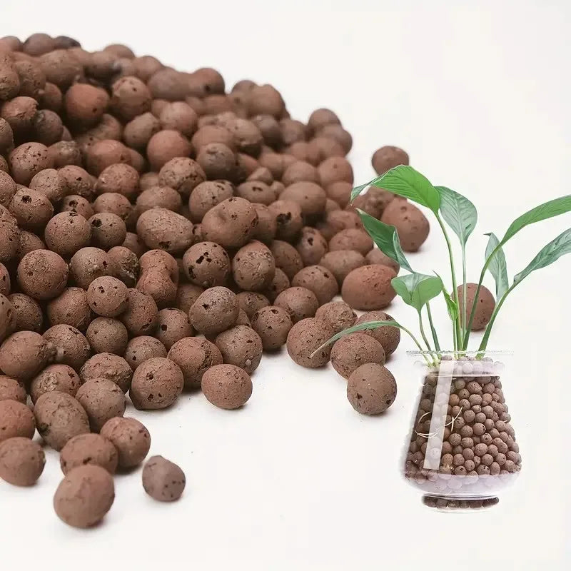 Garden Hydroponic Expanded Clay Pebbles – Organic Ceramic Oval Pellets for Pots, Planters,Orchids, Succulents, Bottom Drainage