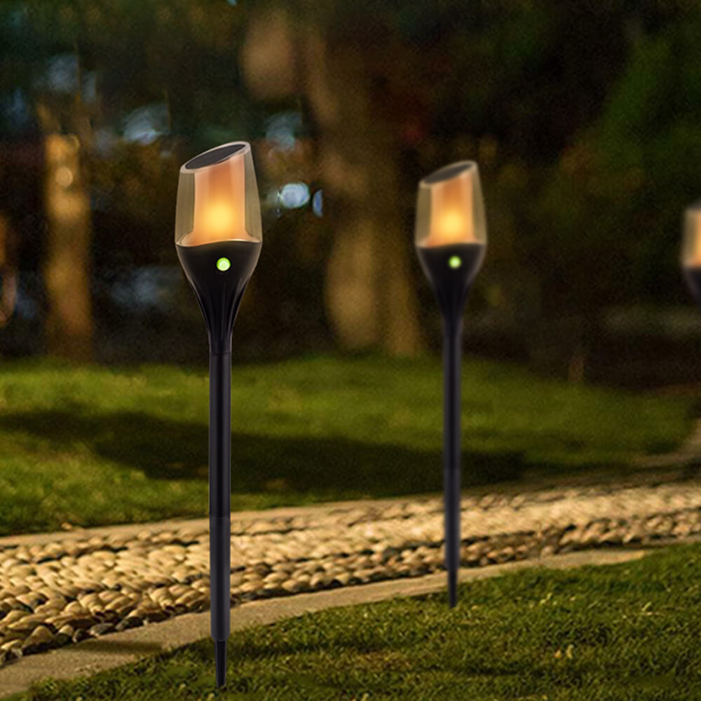 Lámpara solar para exteriores con diseño de antorcha, impermeable, LED, para patio, césped, suelo, iluminación para paisaje 