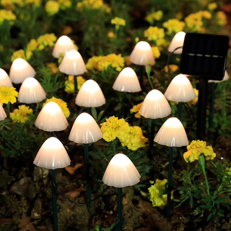 Contemporary Creative Solar Mini Mushroom Stainless Steel Acrylic LED Outdoor Landscape Light For Garden