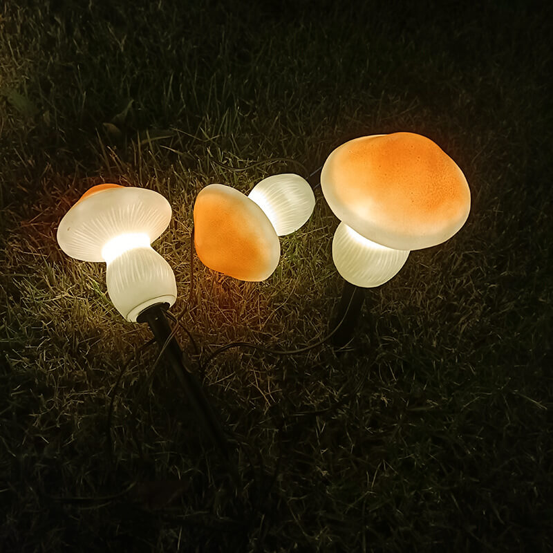 Lámpara LED solar para exteriores con forma de hongo para jardín, césped y suelo 