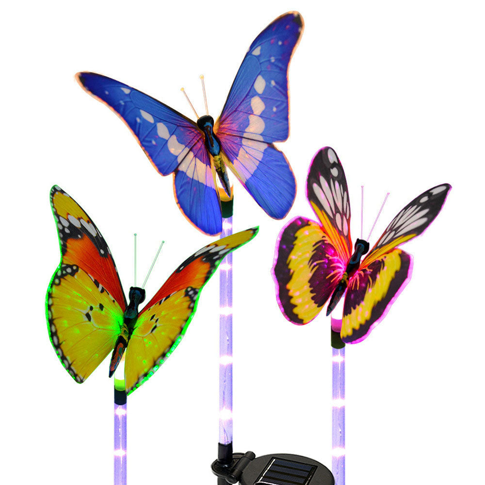 Outdoor Decoration Simulation Fiber Optic Butterfly LED Lawn Insert Landscape Light