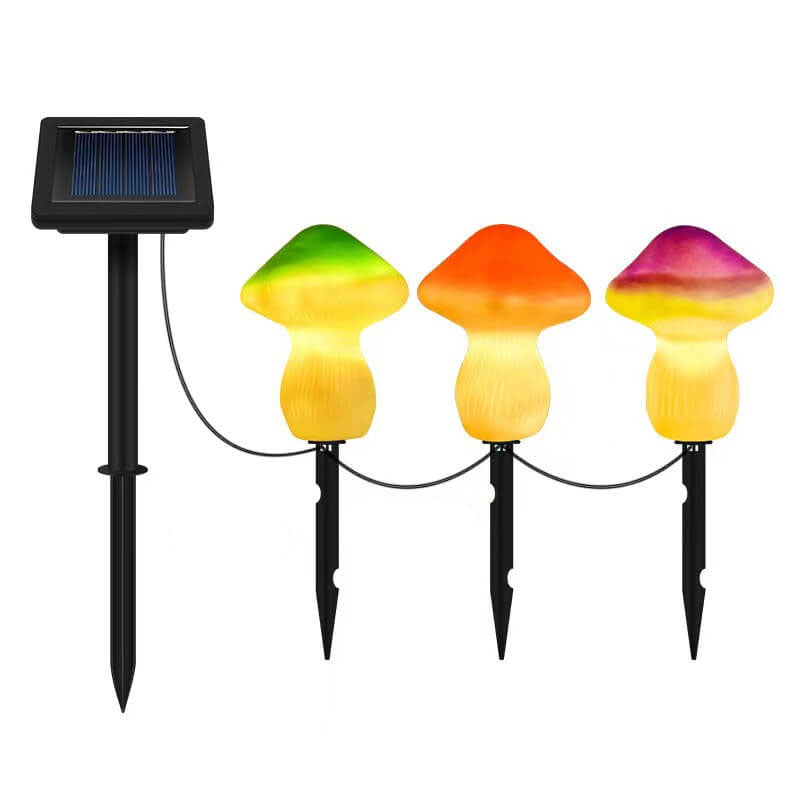 Lampe solaire d'extérieur en résine à LED en forme de champignon pour jardin 