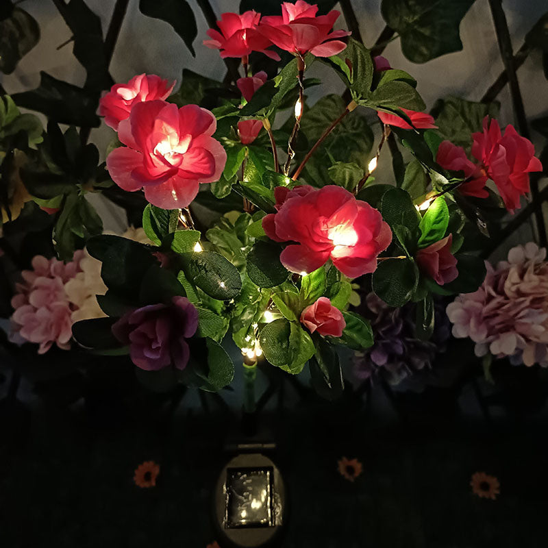 Lámpara LED solar decorativa para exteriores con simulación creativa moderna de azalea para jardín 