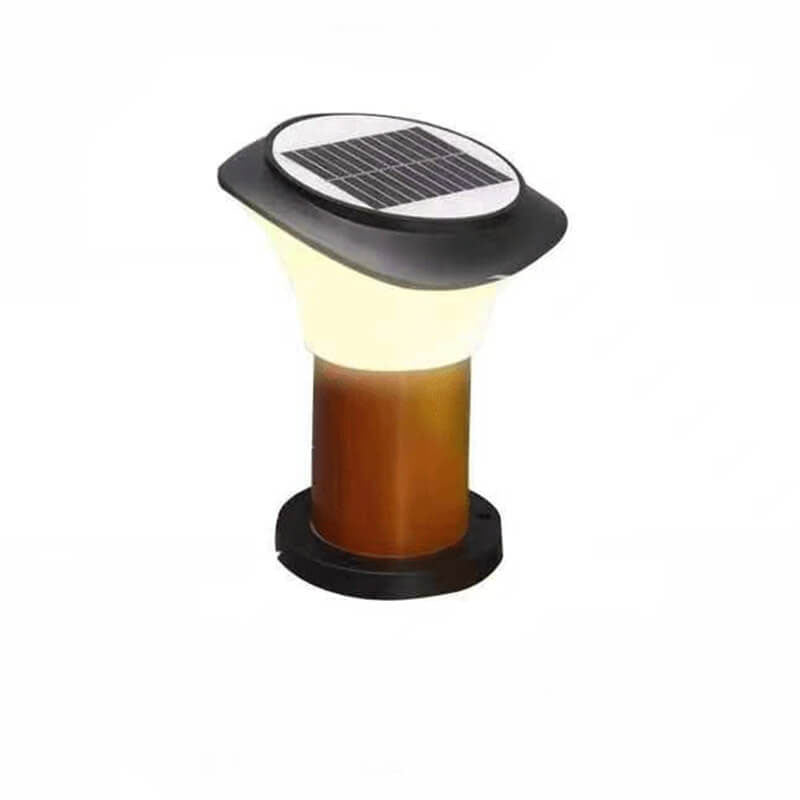 Columna solar para exteriores con cabezal inclinado ABS LED para patio, luz de paisaje 