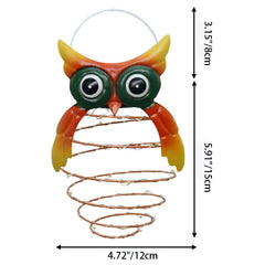 Cadena de luces LED para exteriores con forma de piña y búho, de hierro y PP, decorativas y solares 