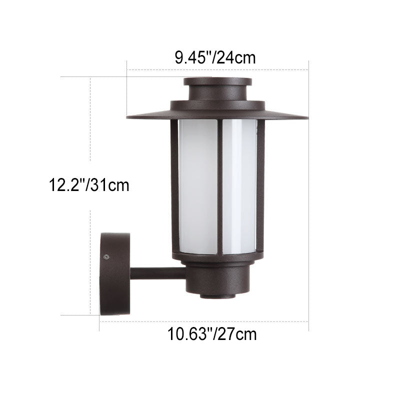 Outdoor Waterproof Coffee Cylinder Lantern 1-Light Patio Landscape Light