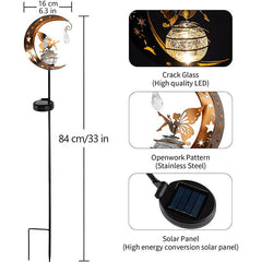 Iluminación LED de exterior decorativa de hierro con forma de hada lunar solar moderna 