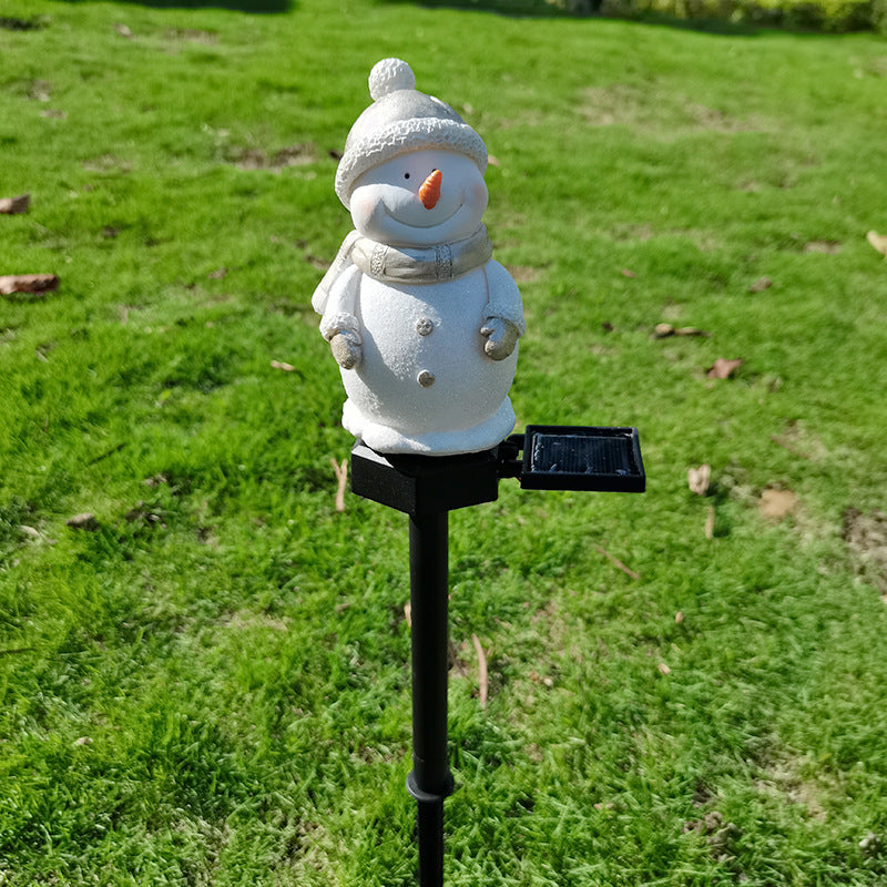 Modern Christmas Snowman Solar Outdoor Lawn LED Garden Ground Insert Landscape Light