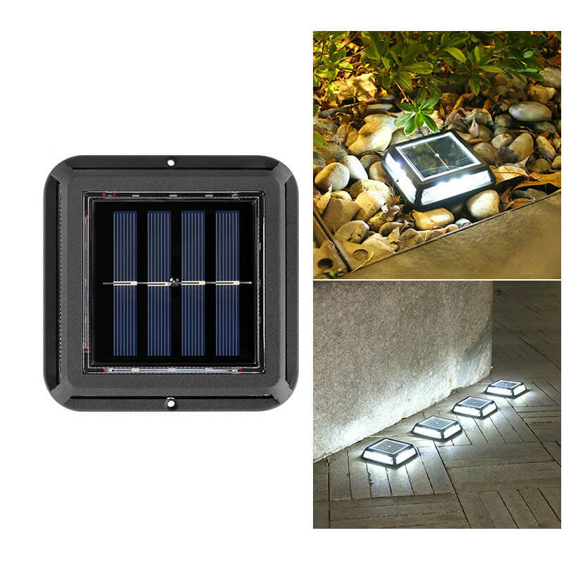 Réverbère de balcon de jardin extérieur à LED solaire étanche carré moderne 