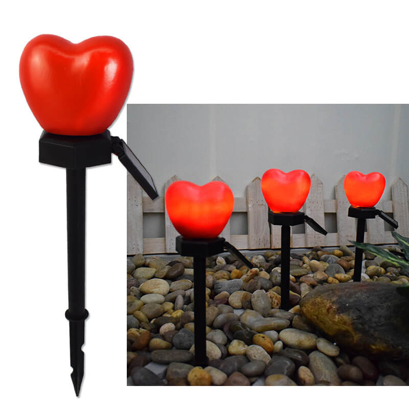 Modern Heart Decorative Solar Outdoor Lawn LED Garden Ground Insert Landscape Light