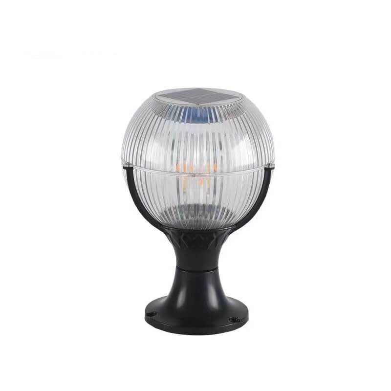 Solar RGB Globe Post Head Outdoor Waterproof 1-Light Garden Landscape Light