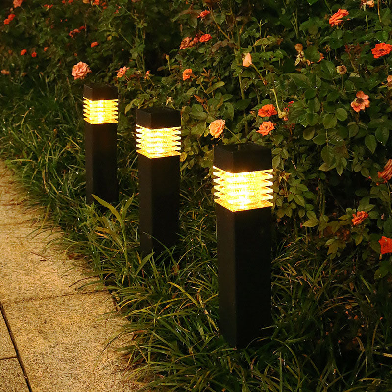 Contemporary Industrial Waterproof Solar ABS Column LED Lawn Insert Light For Outdoor Patio